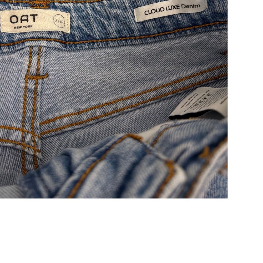 OAT NYC Wide Leg High Rise Loose Fit Light Wash Denim Blue Jeans Size 2 | 26 - Picture 4 of 5